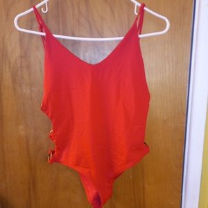 Arie one piece red suit suit